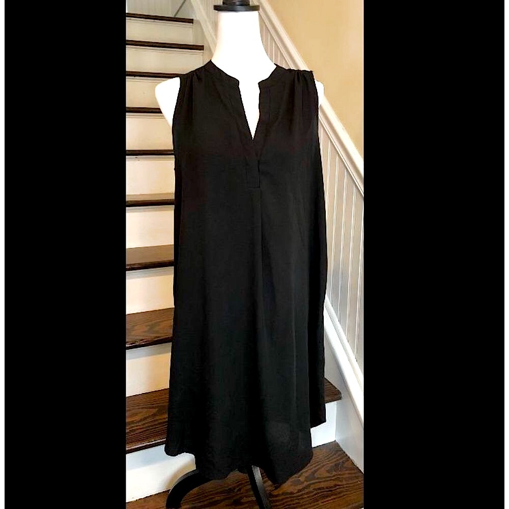 PHILOSOPHY Black Sleeveless V-Neck Shirt Dress Sz Medium - Picture 12 of 13